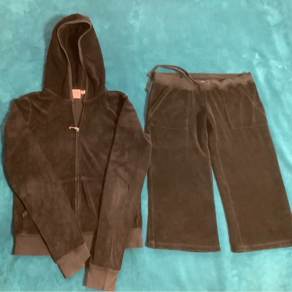 Juicy Couture Terry Shorts 28 x 17 Zip Up Hoodie XSP/SP - Picture 3 of 14